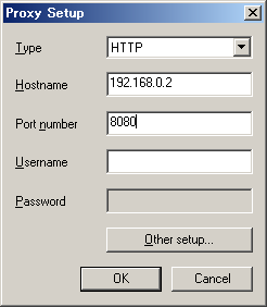 Proxy setup