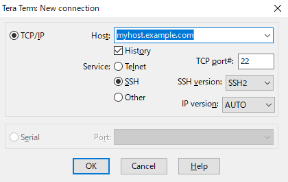 connection dialog